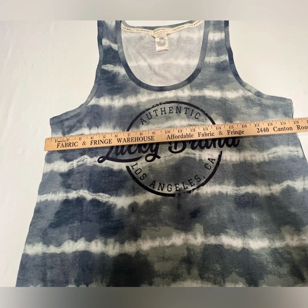 LUCKY BRAND BLUE TIE-DYE TANK TOP.  SIZE XXL - PRETTY MEDIUM SHADES OF BLUE/GRAY